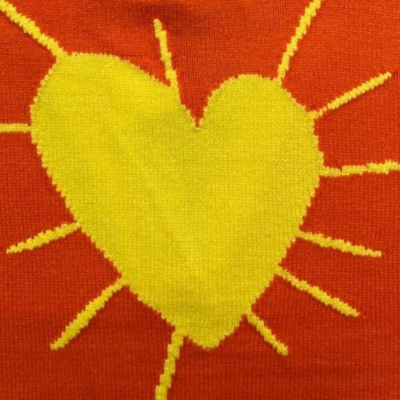 XOKR Kerri Rosenthal Heart Sunshine Color Block Cardigan V Neck Long Sleeves Med - Picture 16 of 16